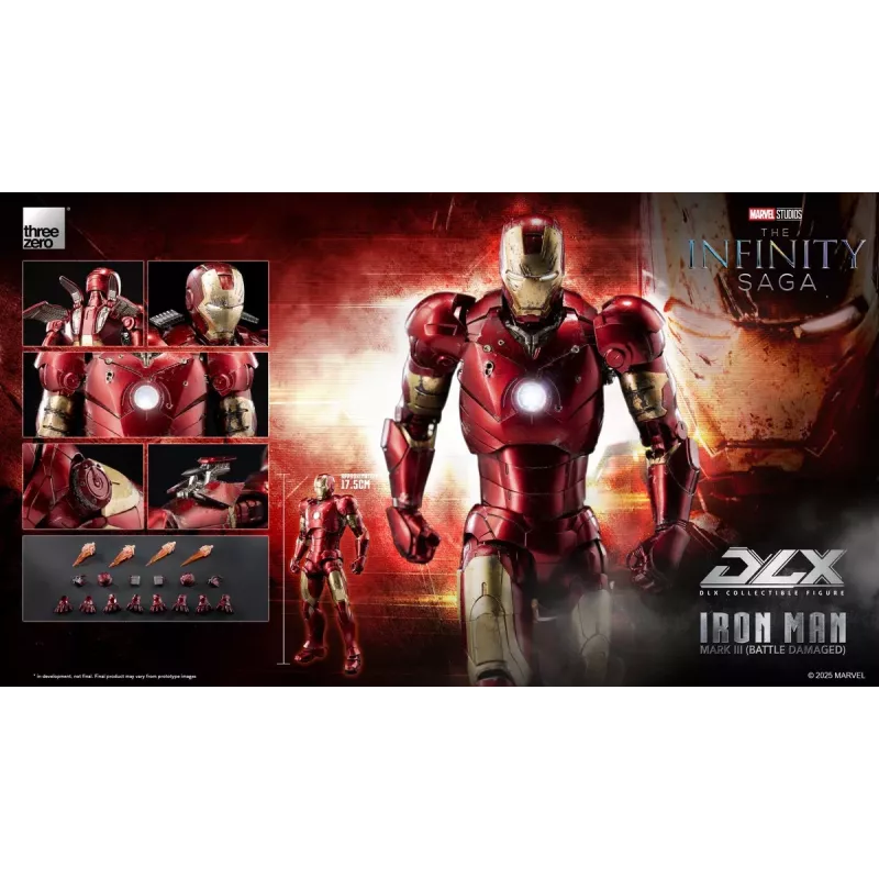 Marvel The Infinity Saga DLX Iron Man Mark 3 Battle Damaged Ver Threezero