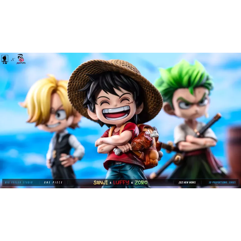 One Piece Q version The Three Strongest Luffy & Zoro & Sanji Big Feeler Studio & XOX Studio