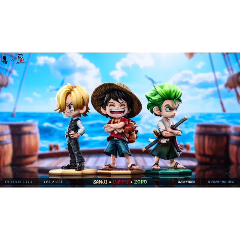 One Piece Q version The Three Strongest Luffy & Zoro & Sanji Big Feeler Studio & XOX Studio