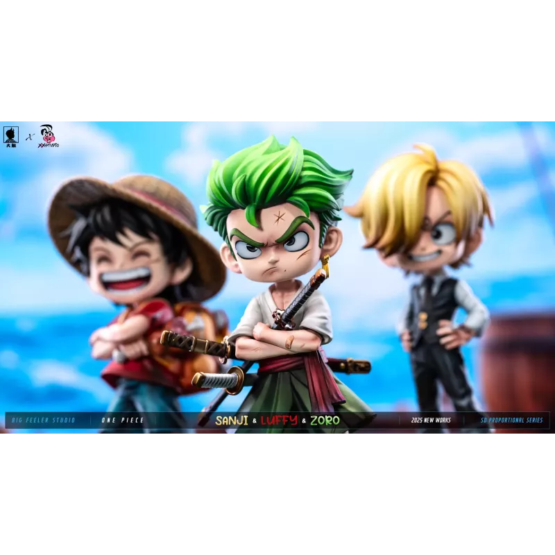 One Piece Q version The Three Strongest Luffy & Zoro & Sanji Big Feeler Studio & XOX Studio