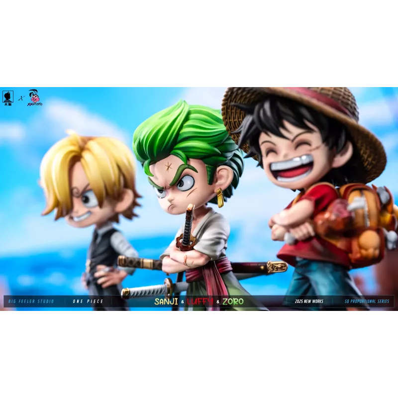 One Piece Q version The Three Strongest Luffy & Zoro & Sanji Big Feeler Studio & XOX Studio