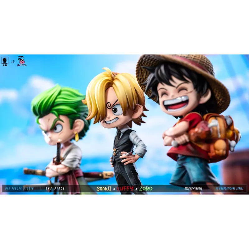 One Piece Q version The Three Strongest Luffy & Zoro & Sanji Big Feeler Studio & XOX Studio