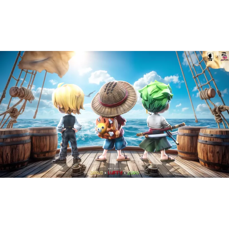 One Piece Q version The Three Strongest Luffy & Zoro & Sanji Big Feeler Studio & XOX Studio