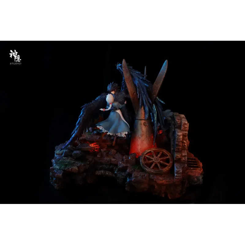 Howl's Moving Castle Silhouette Moments Series Howl & Sophie Embrace Amidst the Flames SY Studio