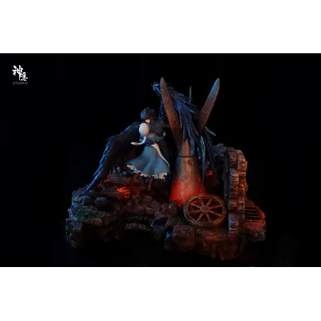 Howl's Moving Castle Silhouette Moments Series Howl & Sophie Embrace Amidst the Flames SY Studio