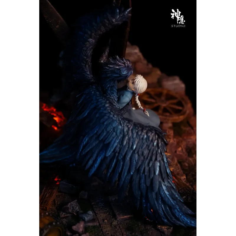 Howl's Moving Castle Silhouette Moments Series Howl & Sophie Embrace Amidst the Flames SY Studio