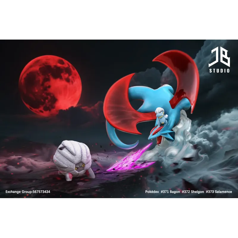 Pokémon Pokédex Series Evolution Line Bagon x Shelgon x Salamence JB Studio