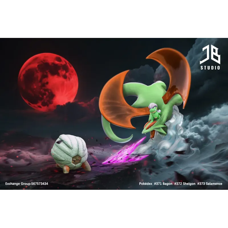 Pokémon Pokédex Series Evolution Line Bagon x Shelgon x Salamence JB Studio