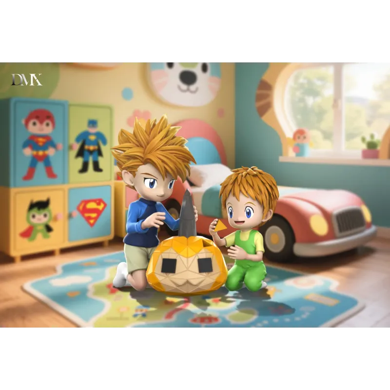 Digimon Childhood Taichi & Hikari & Koromon Childhood Yamato & Takeru & Tunomon DMX Studio