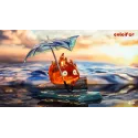 Howl's Moving Castle Calcifer Holding An Umbrella In The Rain MMLAND Studio