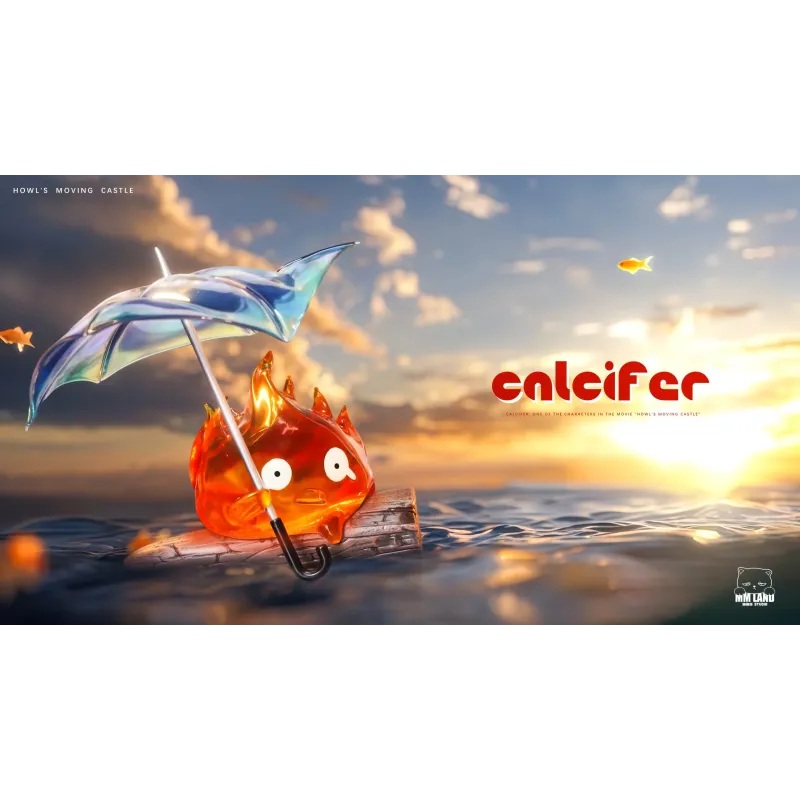 Howl's Moving Castle Calcifer Holding An Umbrella In The Rain MMLAND Studio