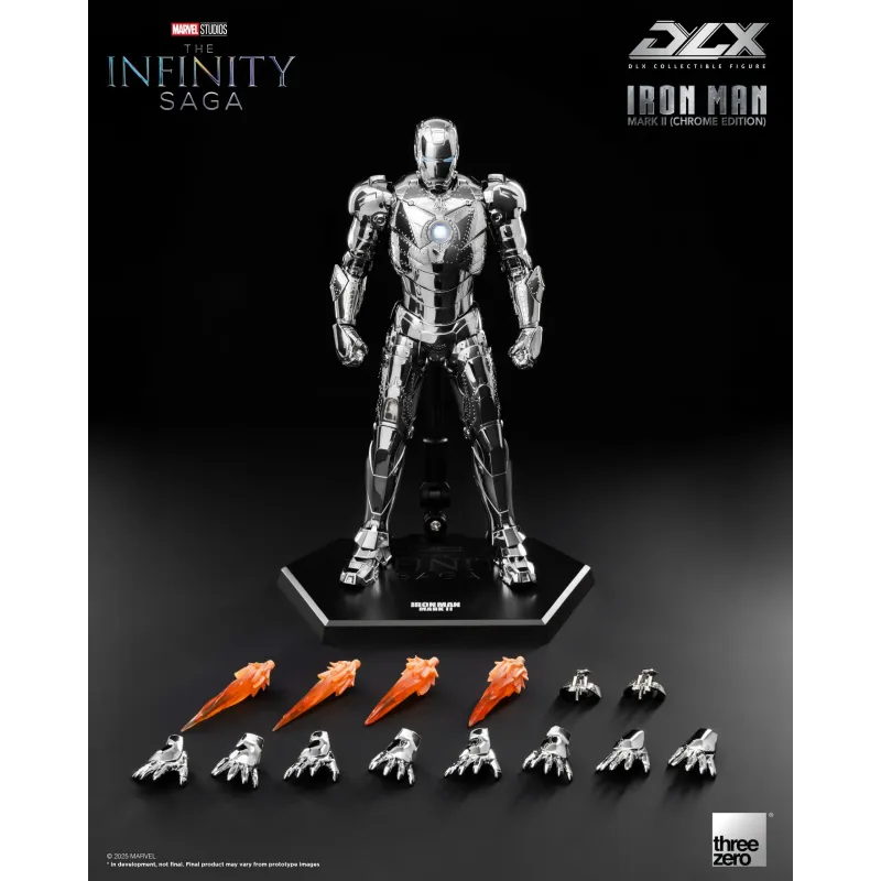 Marvel The Infinity Saga DLX Iron Man Mark 2 Chrome Edition ThreeZero