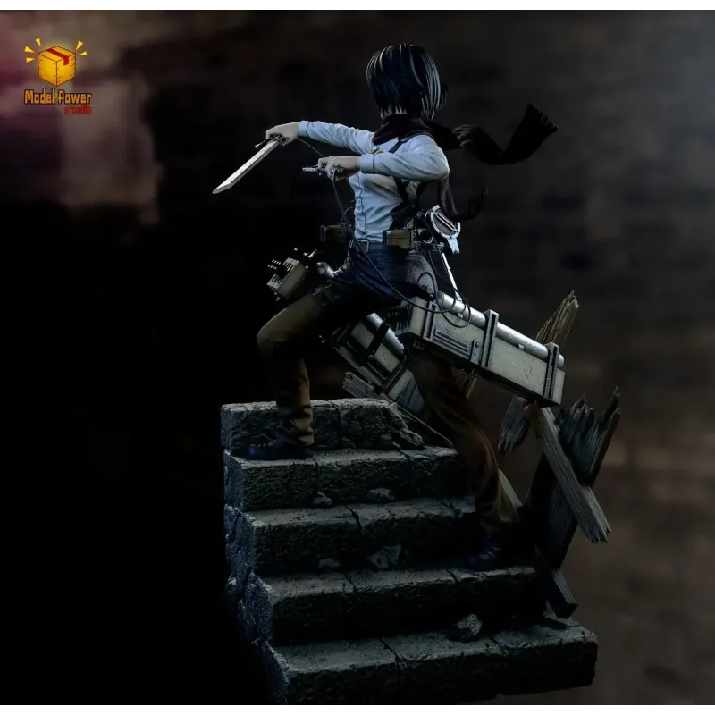 Attack On Titan The Basement Trio Mikasa & Armin & Eren Model Power Studio