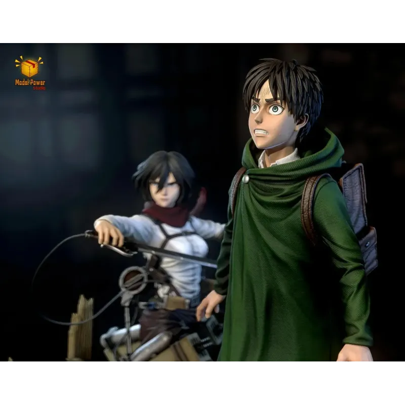 Attack On Titan The Basement Trio Mikasa & Armin & Eren Model Power Studio