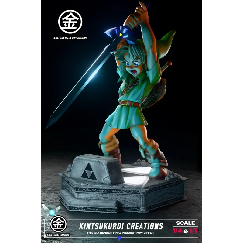 The Legend of Zelda Young Link Pulling Master Sword KINTSUKUROI CREATIONS
