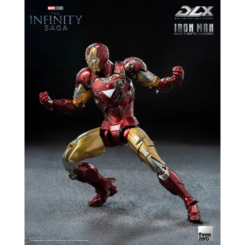 Marvel Studios The Infinity Saga DLX Iron Man Mark 6 Battle Damaged Ver Threezero