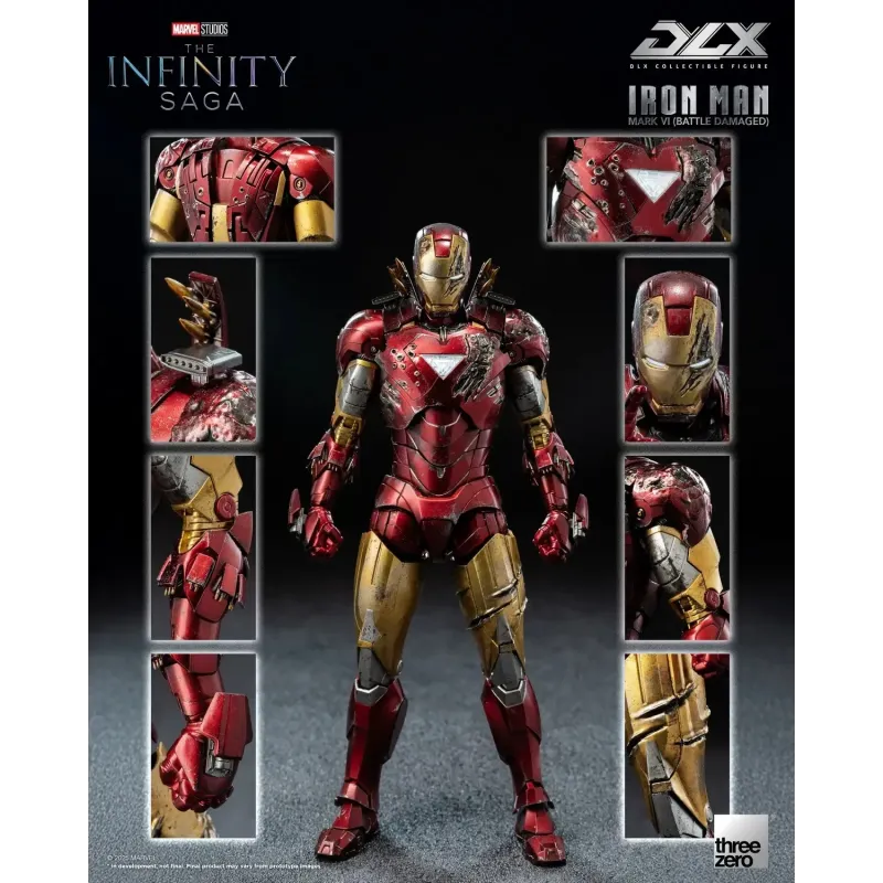 Marvel Studios The Infinity Saga DLX Iron Man Mark 6 Battle Damaged Ver Threezero