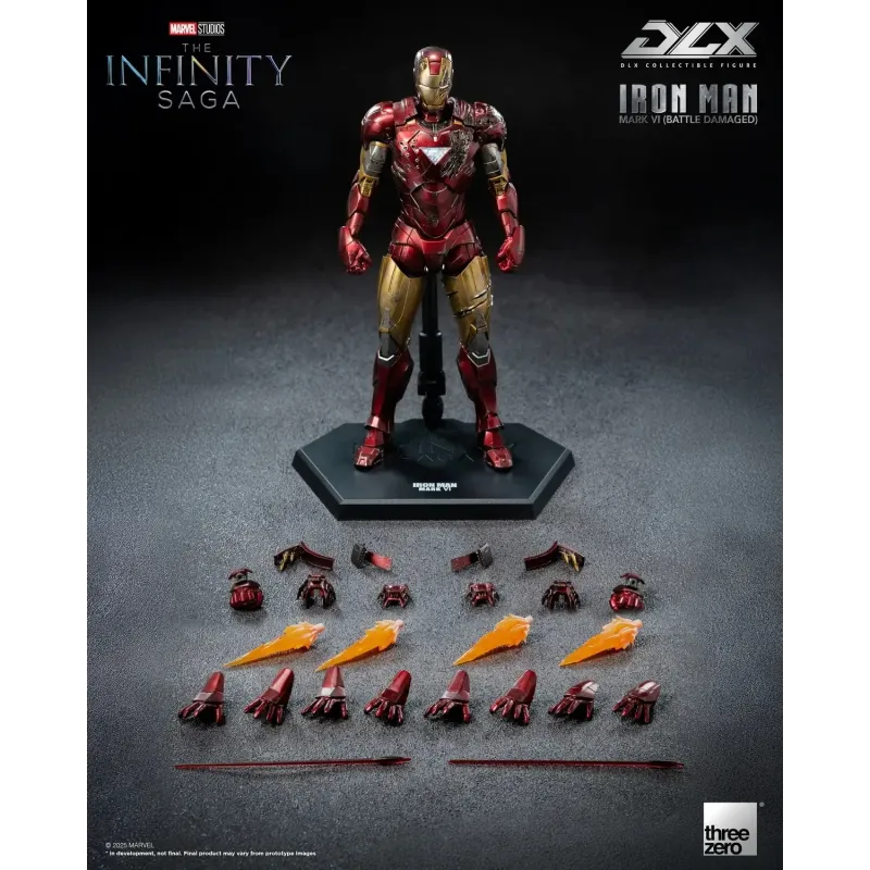 Marvel Studios The Infinity Saga DLX Iron Man Mark 6 Battle Damaged Ver Threezero