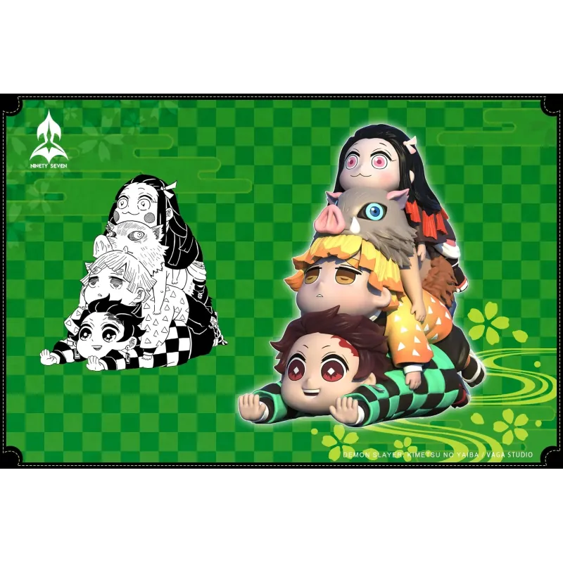Kimetsu no Yaiba Tanjiro x Zenitsu x Inosuke x Nezuko Ninety Seven Studio