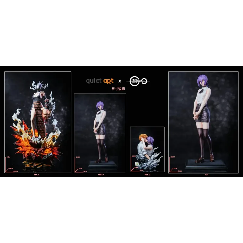 Chainsaw Man Bomb Demon Bom & Reze & Kiss Busts QuietArt Studio & Hera Studio