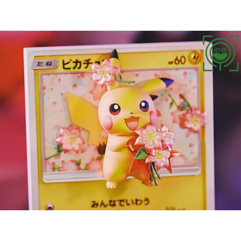 Pokemon Pikachu with flowers Card GEISHA Studio