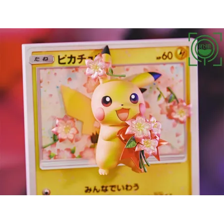 Pokemon Pikachu with flowers Card GEISHA Studio