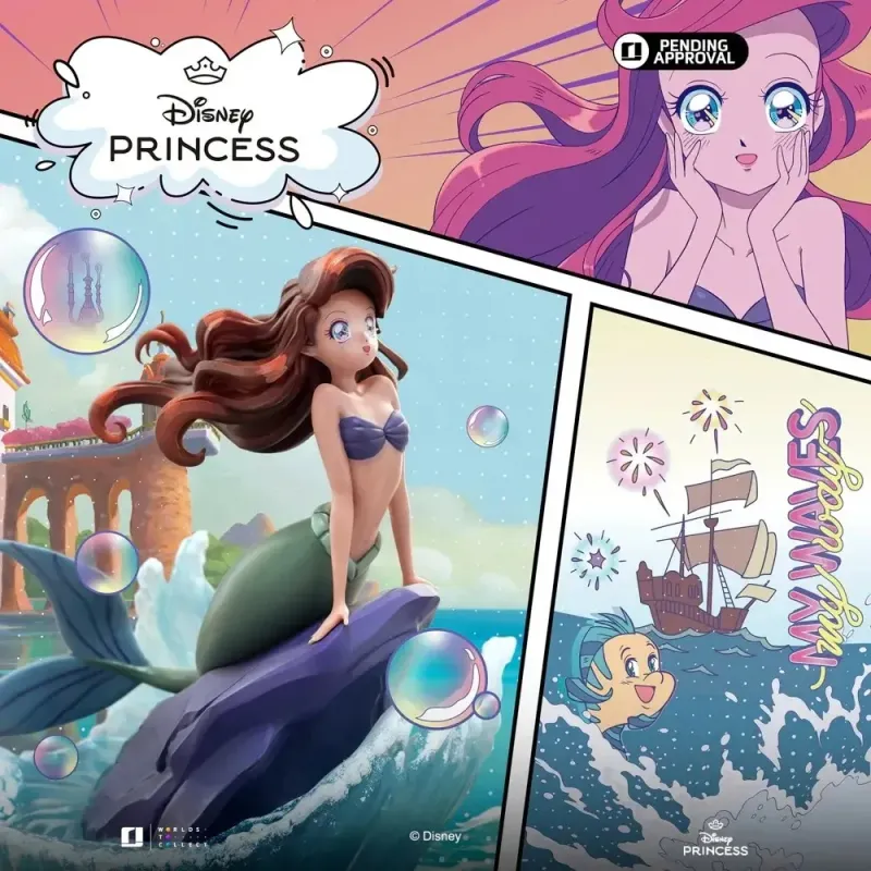 Disney Anime Princess Ariel & Jasmine Iron Studios