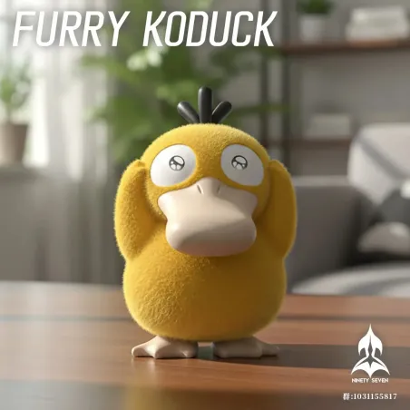 Pokémon Platinum Silicone Flocked Psyduck NINETY SEVEN Studio