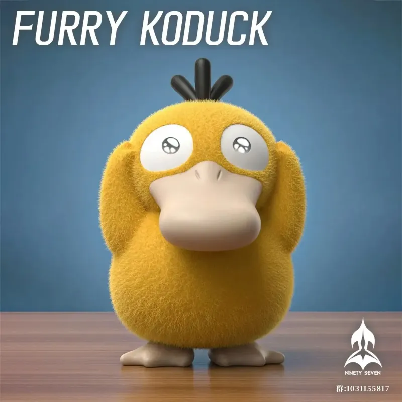 Pokémon Platinum Silicone Flocked Psyduck NINETY SEVEN Studio
