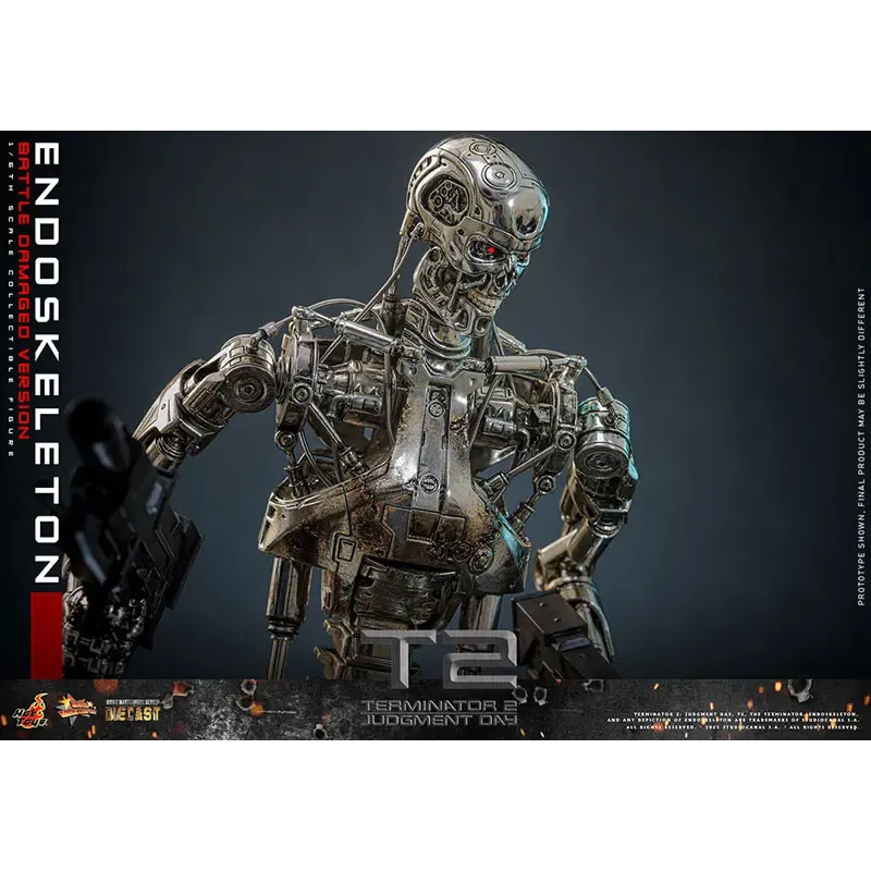 The Terminator T800 Endoskeleton HOTTOYS 1/6 Diecast - Battle Damage