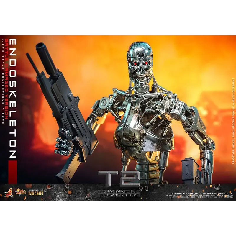 The Terminator T800 Endoskeleton HOTTOYS 1/6 Diecast - Battle Damage