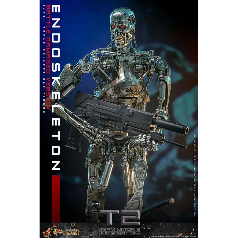 The Terminator T800 Endoskeleton HOTTOYS 1/6 Diecast - Battle Damage