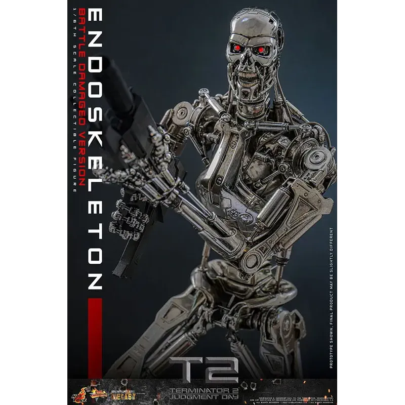 The Terminator T800 Endoskeleton HOTTOYS 1/6 Diecast - Battle Damage