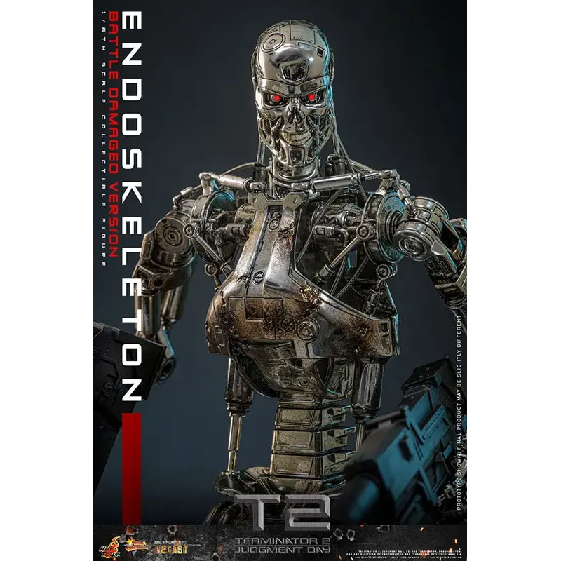 The Terminator T800 Endoskeleton HOTTOYS 1/6 Diecast - Battle Damage