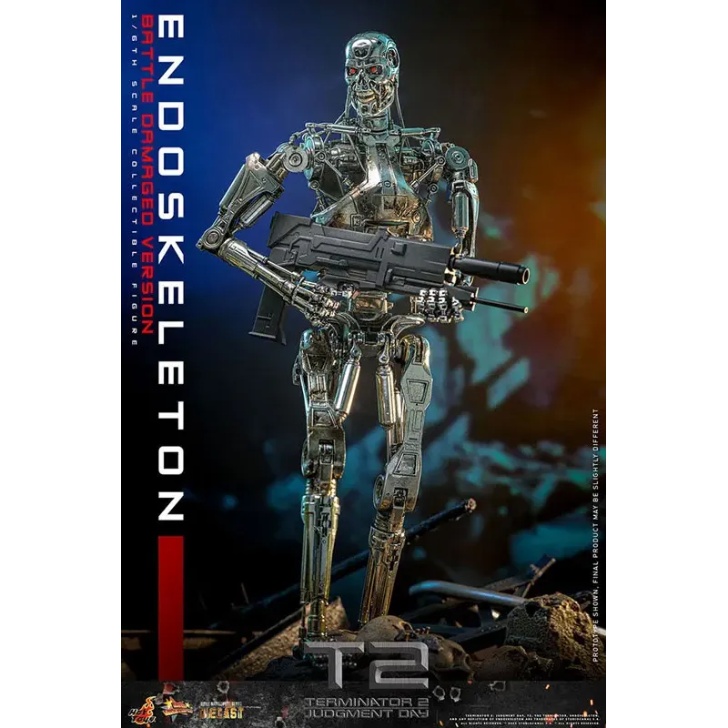 The Terminator T800 Endoskeleton HOTTOYS 1/6 Diecast - Battle Damage