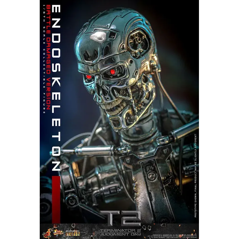 The Terminator T800 Endoskeleton HOTTOYS 1/6 Diecast - Battle Damage