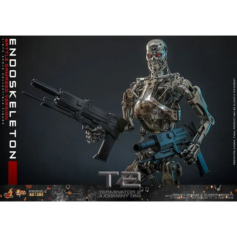 The Terminator T800 Endoskeleton HOTTOYS 1/6 Diecast - Battle Damage