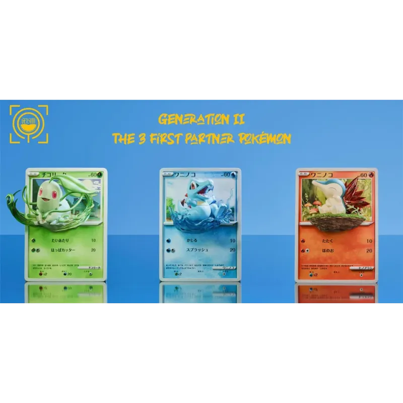 Pokémon Cards Episode 023 Chikorita 024 Totodile 025 Cyndaquil GEISHA Studio