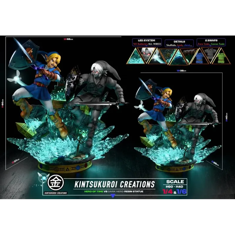 The Legend of Zelda Link VS Dark Link Kintsukuroi Creations