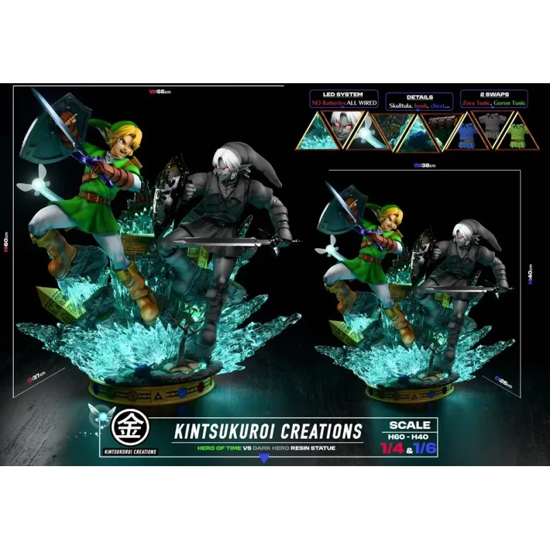 The Legend of Zelda Link VS Dark Link Kintsukuroi Creations