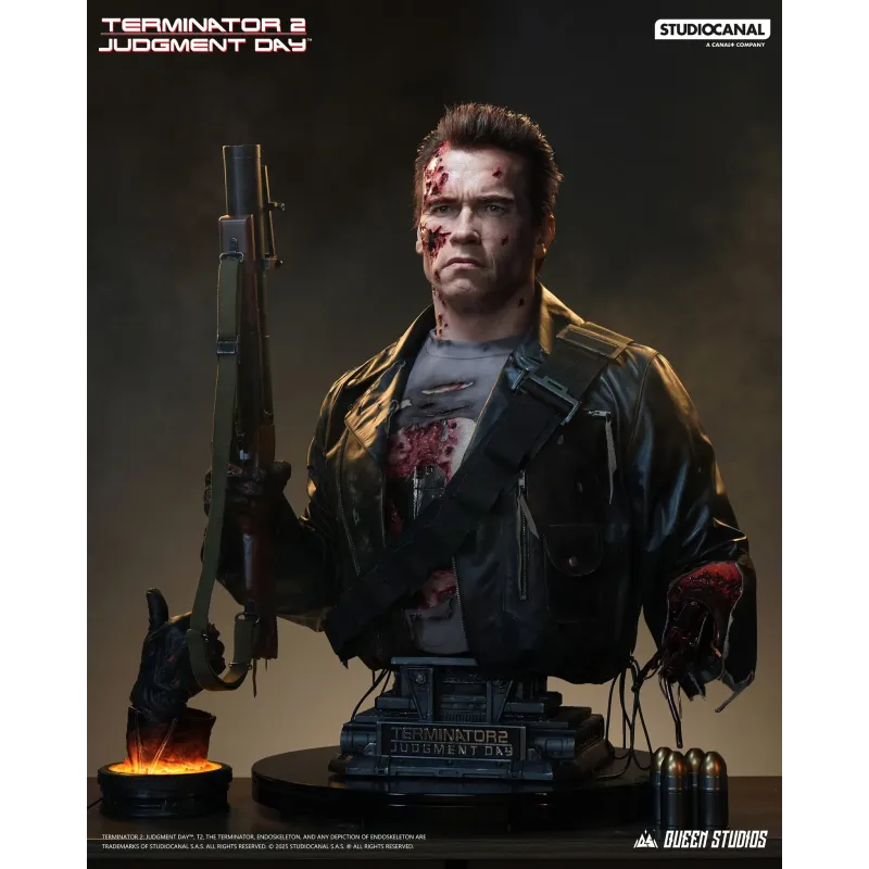 Terminator 2 T-800 Battle Damaged (Mechanical) Life Size Bust Queen Studios