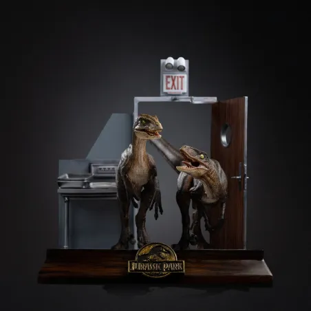 Jurassic Park Raptors at the Kitchen's Door Iron Studios