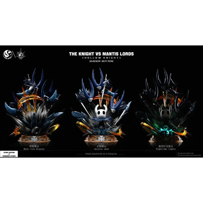 Hollow Knight The Knight vs Mantis Lords Stone Custom & Radiance Studio