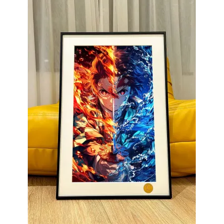 Kimetsu no Yaiba Tanjiro Water and Fire Decorative Painting XingKong