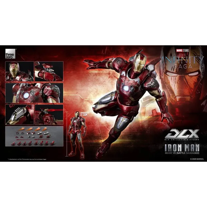 Marvel Studios: The Infinity Saga Iron Man Mark 7 Battle Damaged Threezero