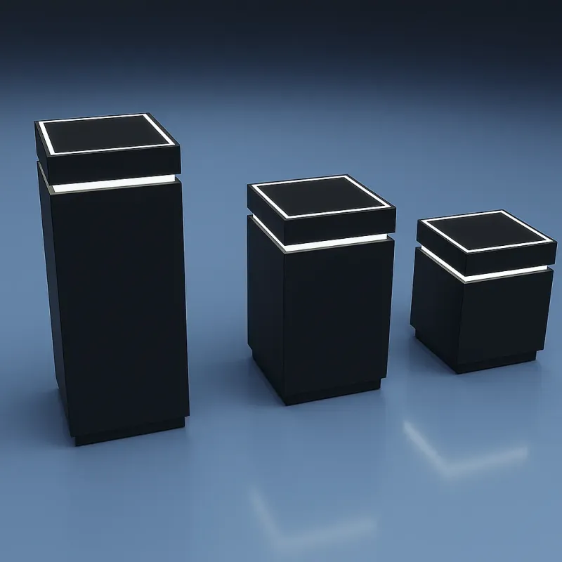 LED on Top Big Black Deluxe Handcrafted Collector Stand - MS Studio