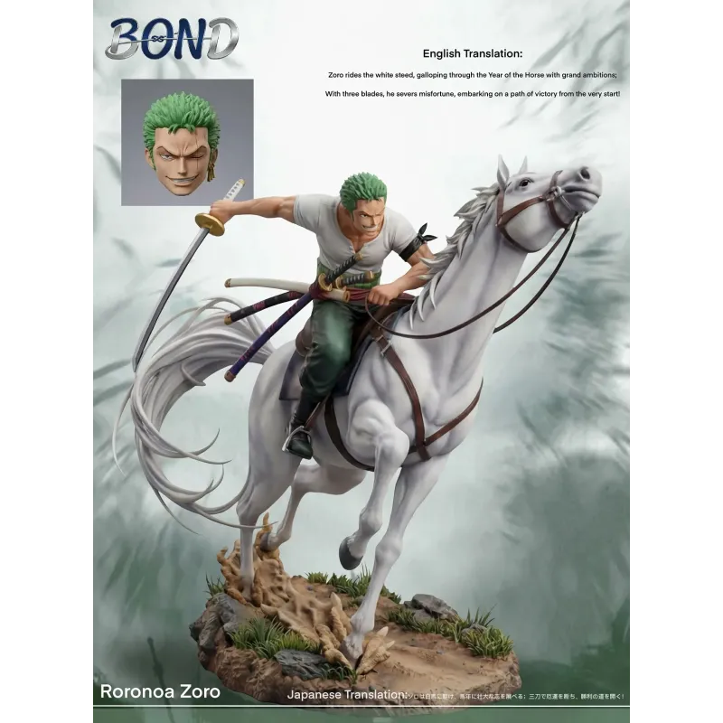One Piece White Horse Riding Zoro Bond Studio