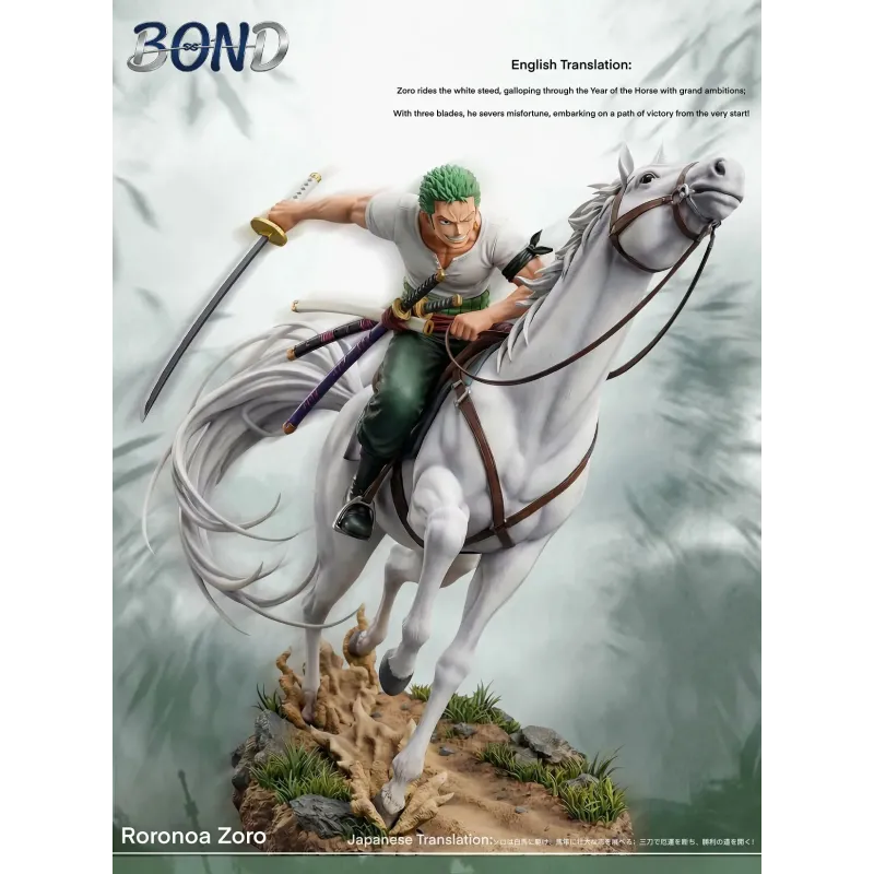 One Piece White Horse Riding Zoro Bond Studio
