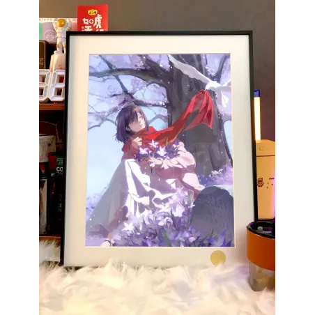 Attack on Titan Mikasa Red Scarf Decorative Painting XingKong Studio