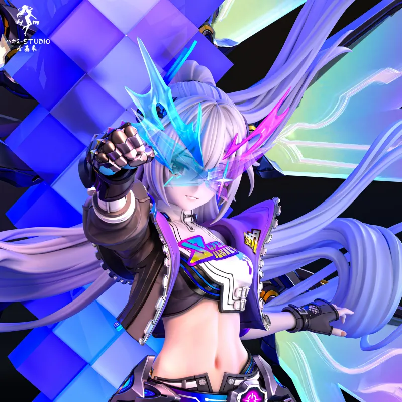 LV.999 Loup Argent Hajimi Studio - Art Exclusif et Unique